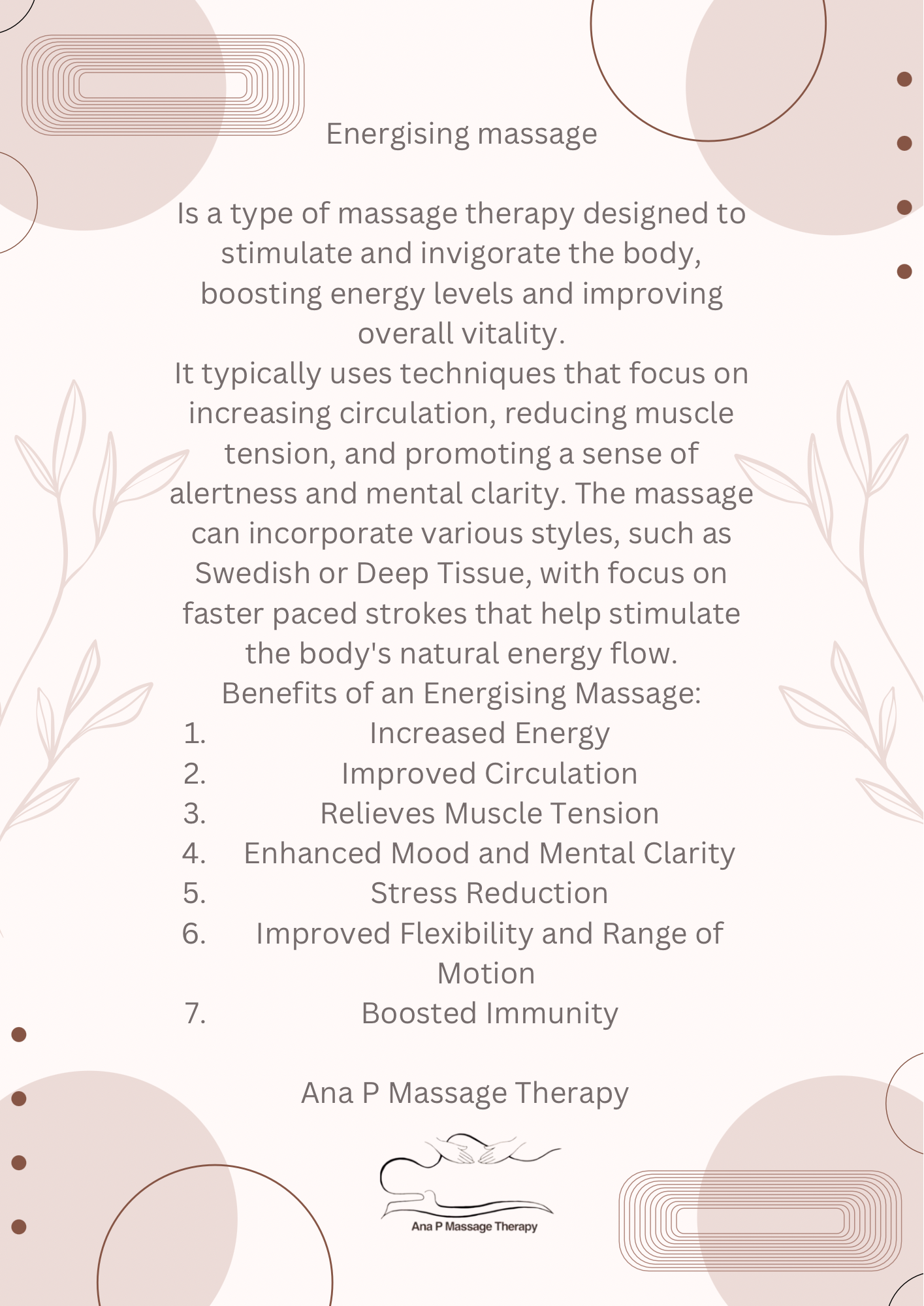 Energising Massage Energising Massage